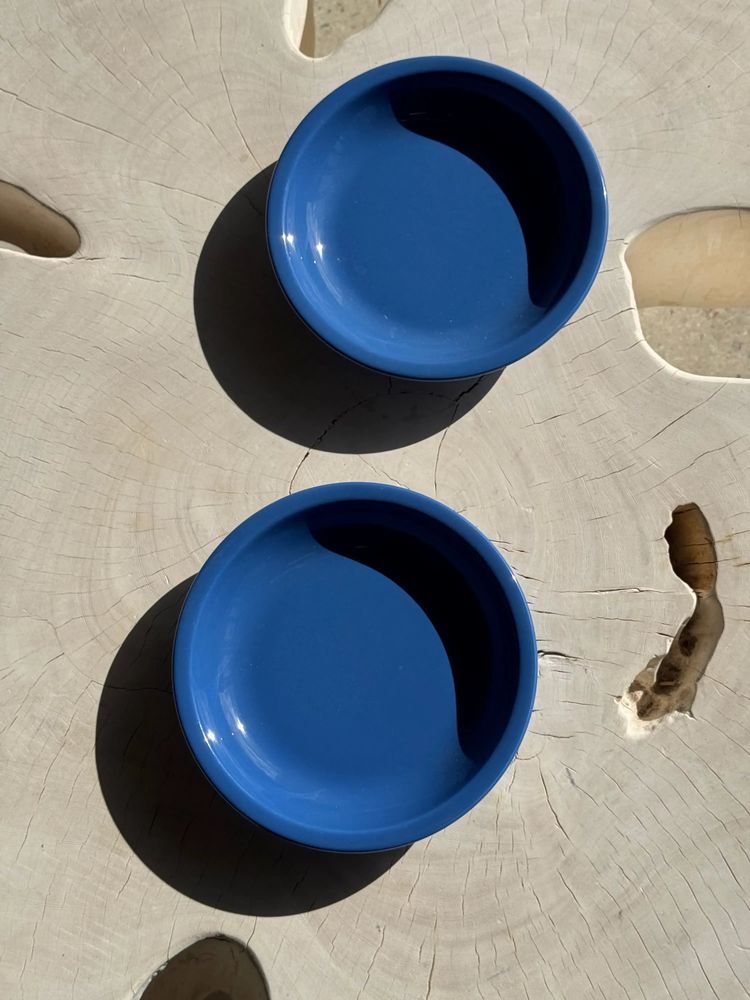 Assiettes au quotidien - 2 assiettes vintage bleues creuses D22 - OFFICE OBJETS
