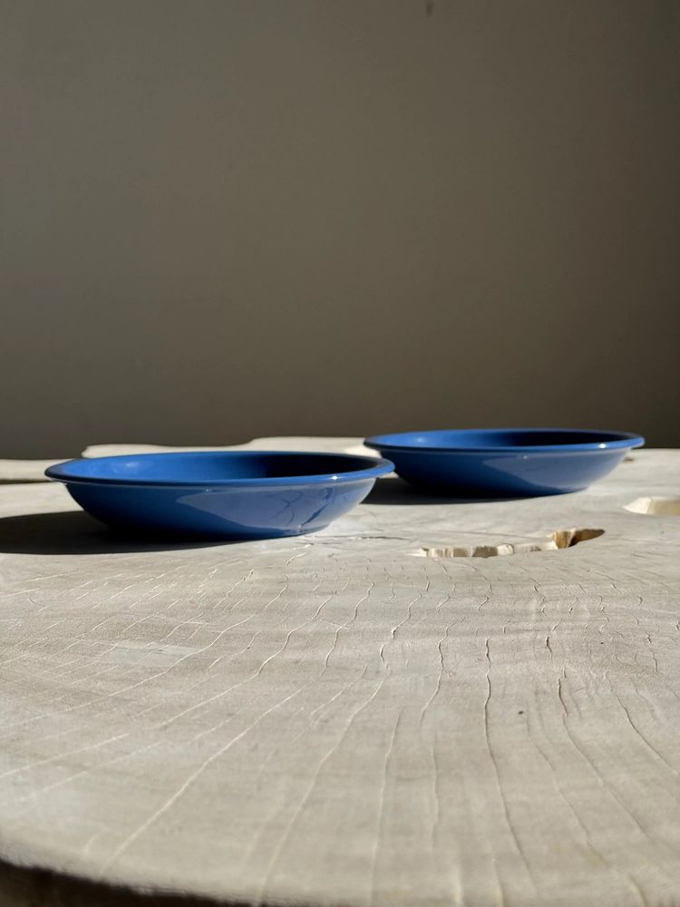 Assiettes au quotidien - 2 assiettes vintage bleues creuses D22 - OFFICE OBJETS