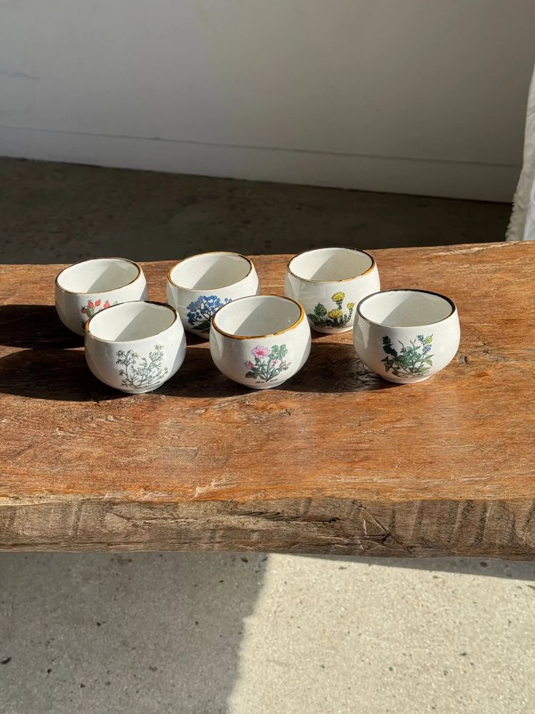 Mugs - 6 stoneware cups with botanical illustration of medicinal plants - OFFICE OBJETS