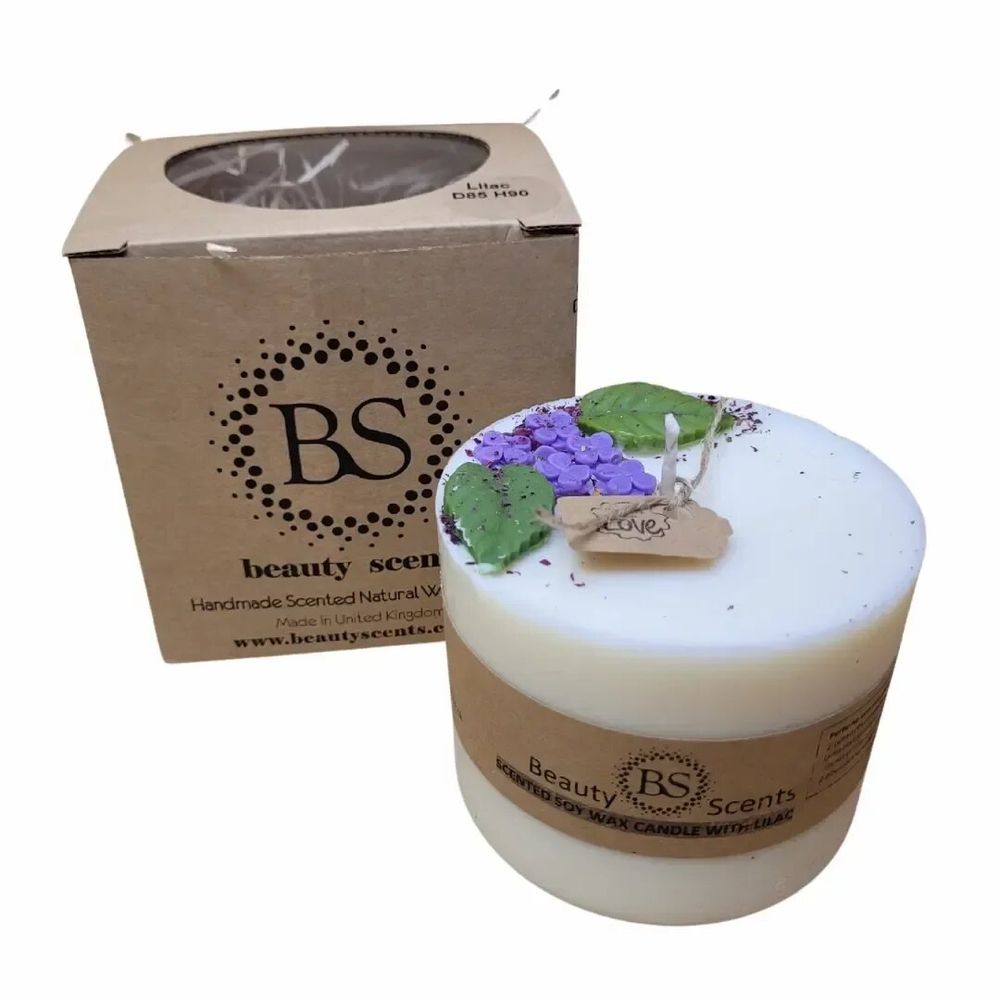 Bougies - Grandes bougies lilas, boîte de 6, lilas - BEAUTY SCENTS CANDLES