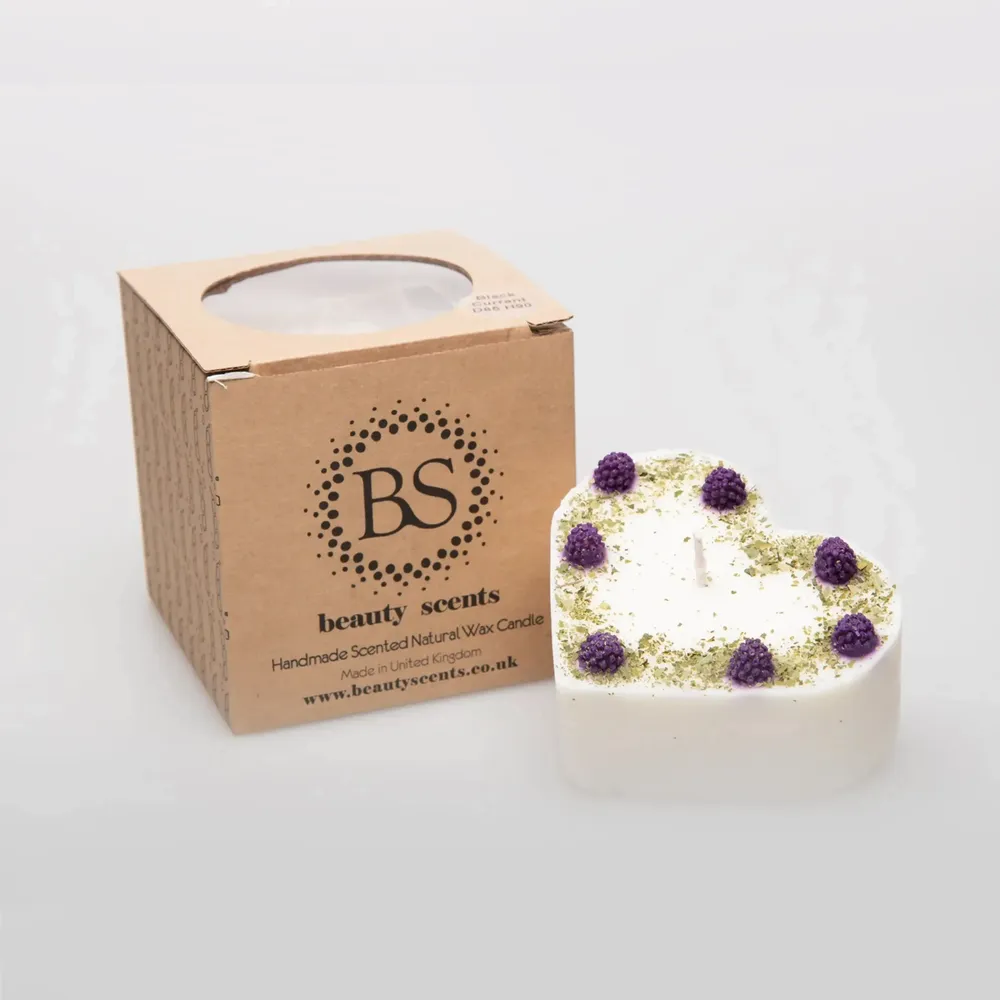 Bougies - Grandes bougies en forme de cœur avec mûre, boîte de 6, fraise - BEAUTY SCENTS CANDLES