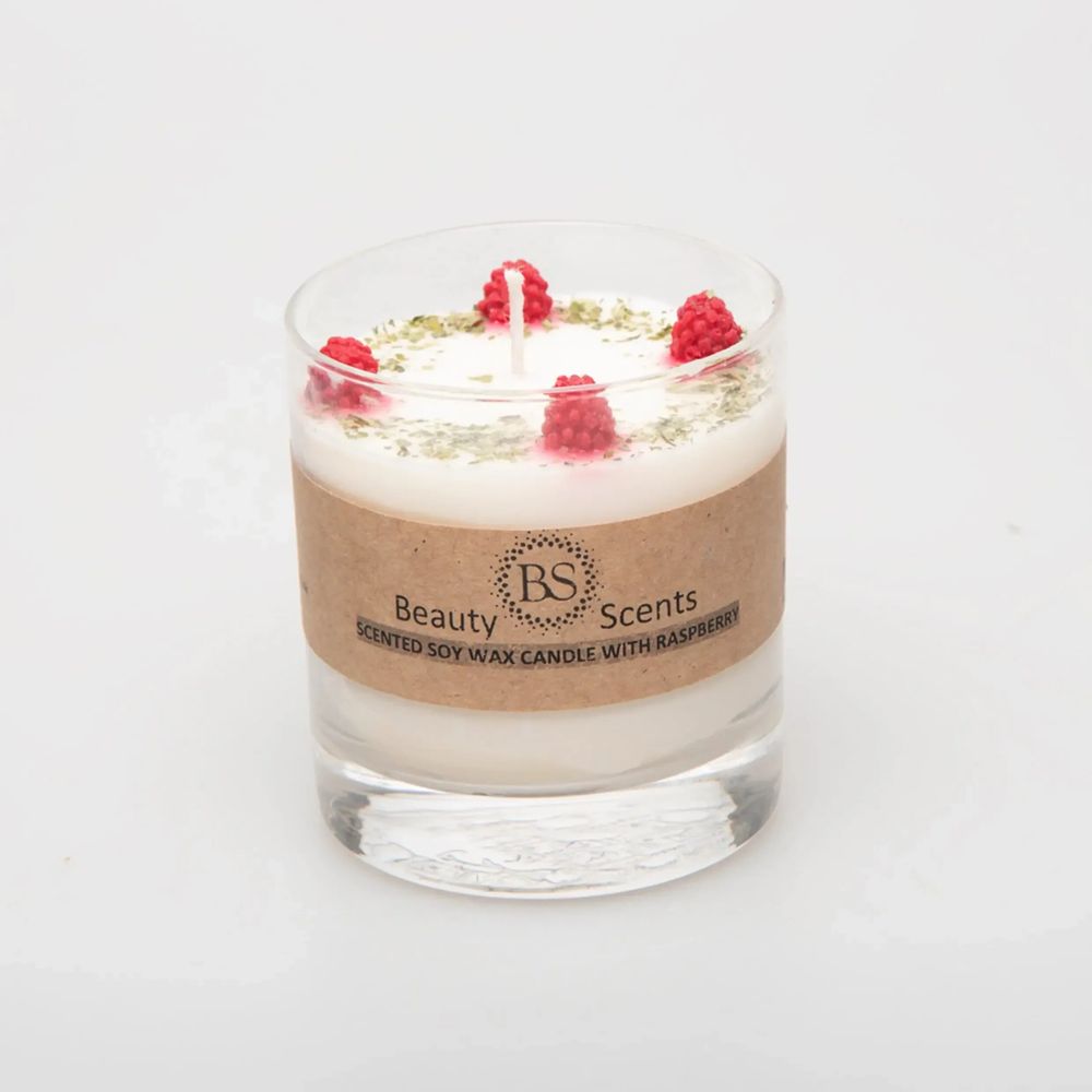 Bougies - Grandes bougies à la framboise dans un contenant en verre, boîte de 6, raisin muscat - BEAUTY SCENTS CANDLES