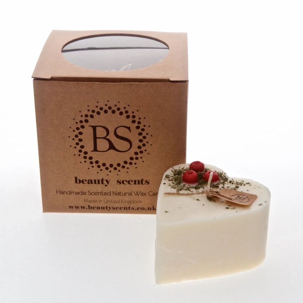 Bougies - Petite bougie parfumée au soja en forme de cœur aux fruits rouges, boîte de 6, muguet - BEAUTY SCENTS CANDLES