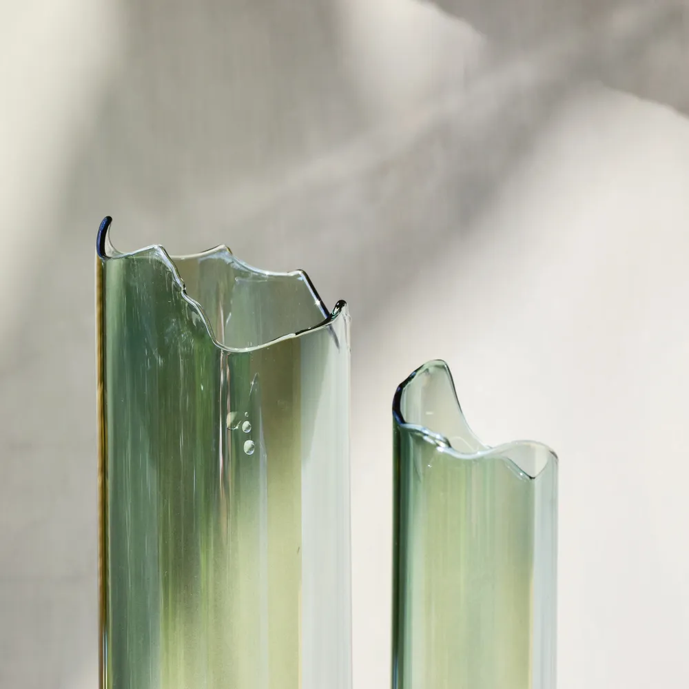 Vases - CATHARSIS, Sculptural Statement Vase for flowers in glass and stone - COKI
