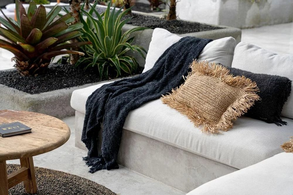Decorative objects - The Raffia Cushion Cover Rectangular - Natural - 30x50 - BAZAR BIZAR LIVING
