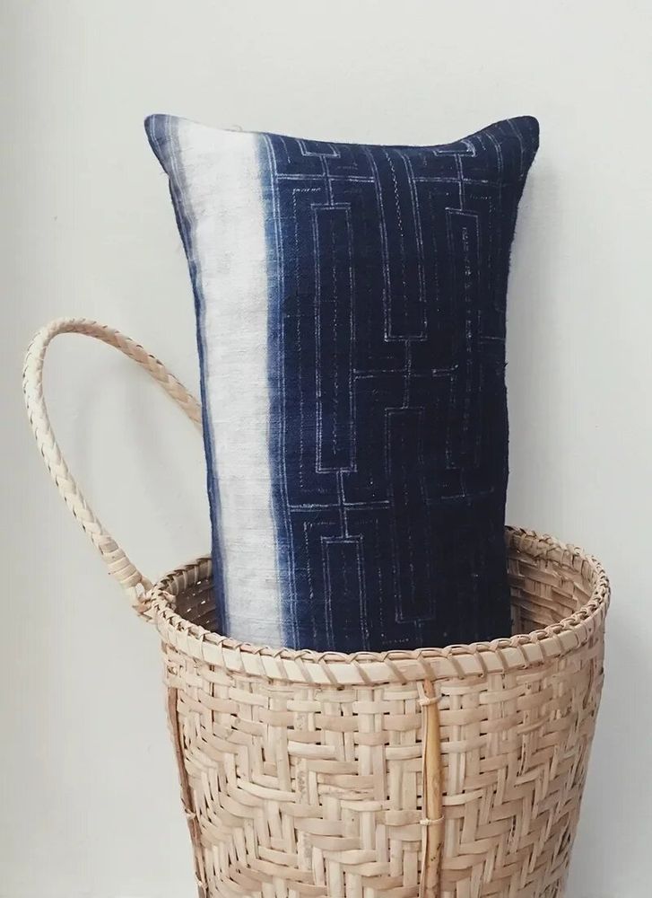 Coussins textile - Coussin batik indigo N°2 - BAAN