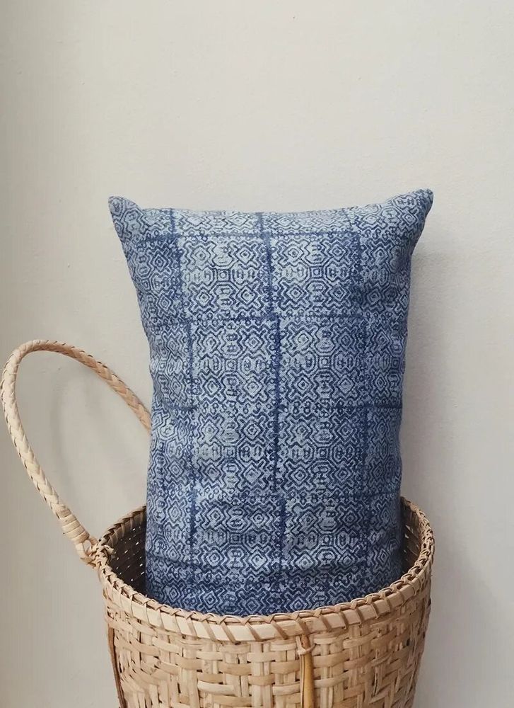 Coussins textile - Coussin batik indigo N°4 - BAAN