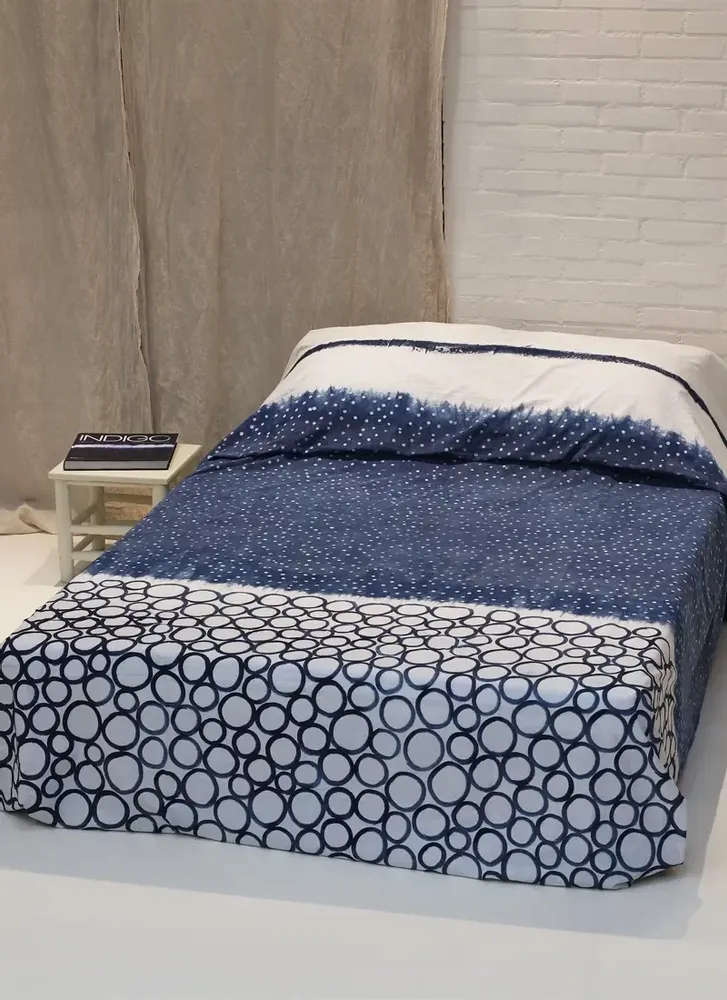 Coussins textile - Couvre lit indigo N°1 - BAAN