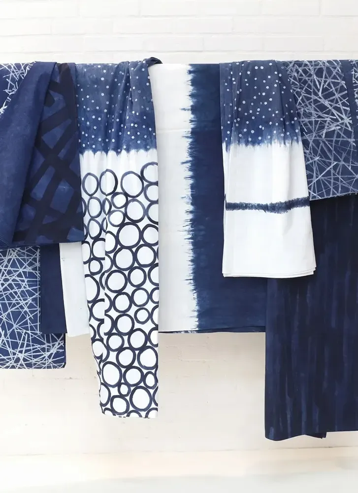 Coussins textile - Couvre lit indigo N°1 - BAAN