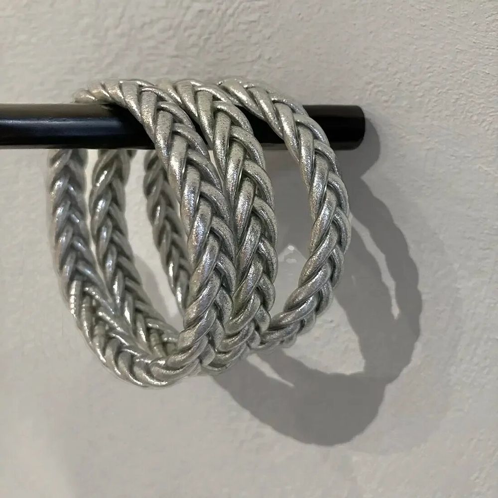 Bijoux - - Bracelet bouddhiste Braid Argent - L, Brillant - BAAN