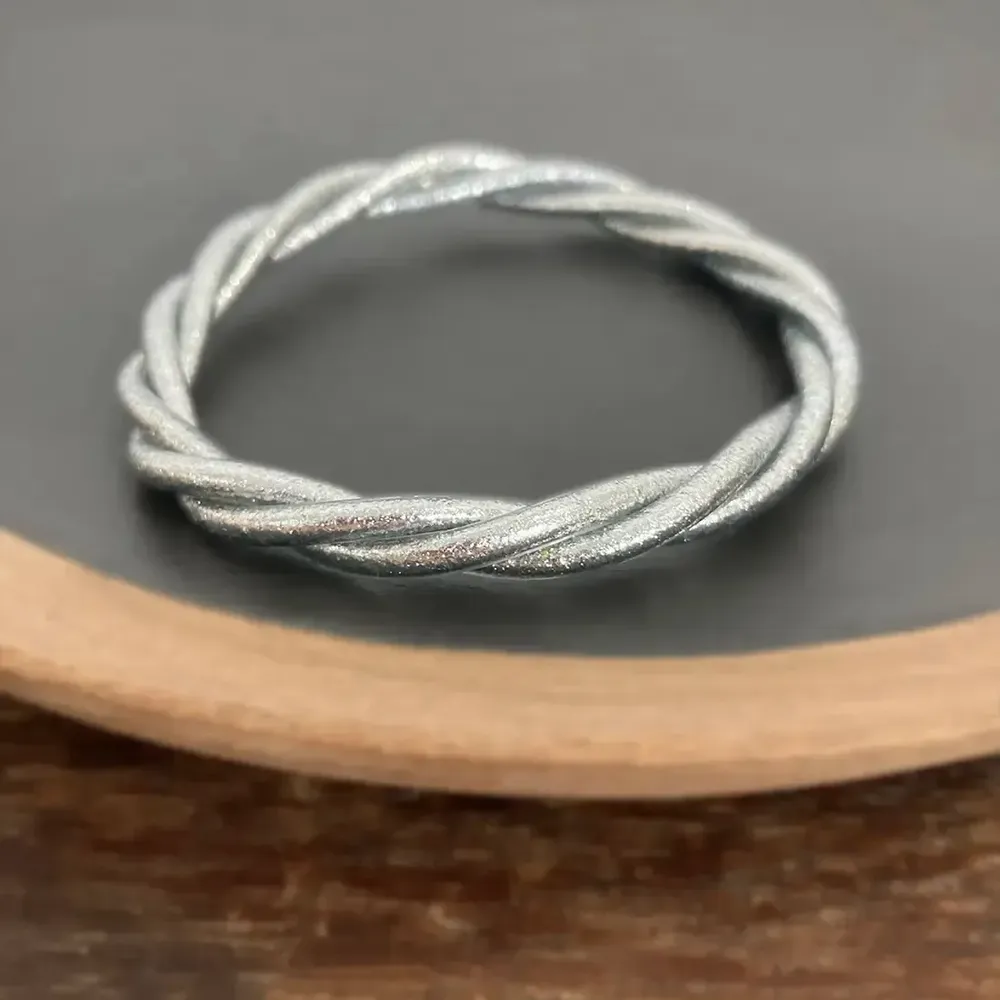 Bijoux - - Bracelet bouddhiste Torsadé Argent - L, Brillant - BAAN