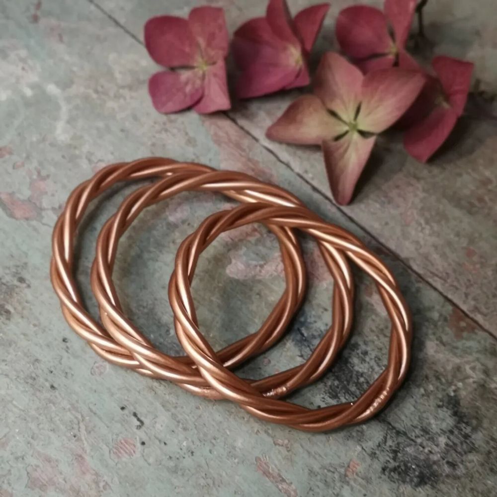 Bijoux - - Bracelet bouddhiste Torsadé épais Cuivre - L, Mat - BAAN