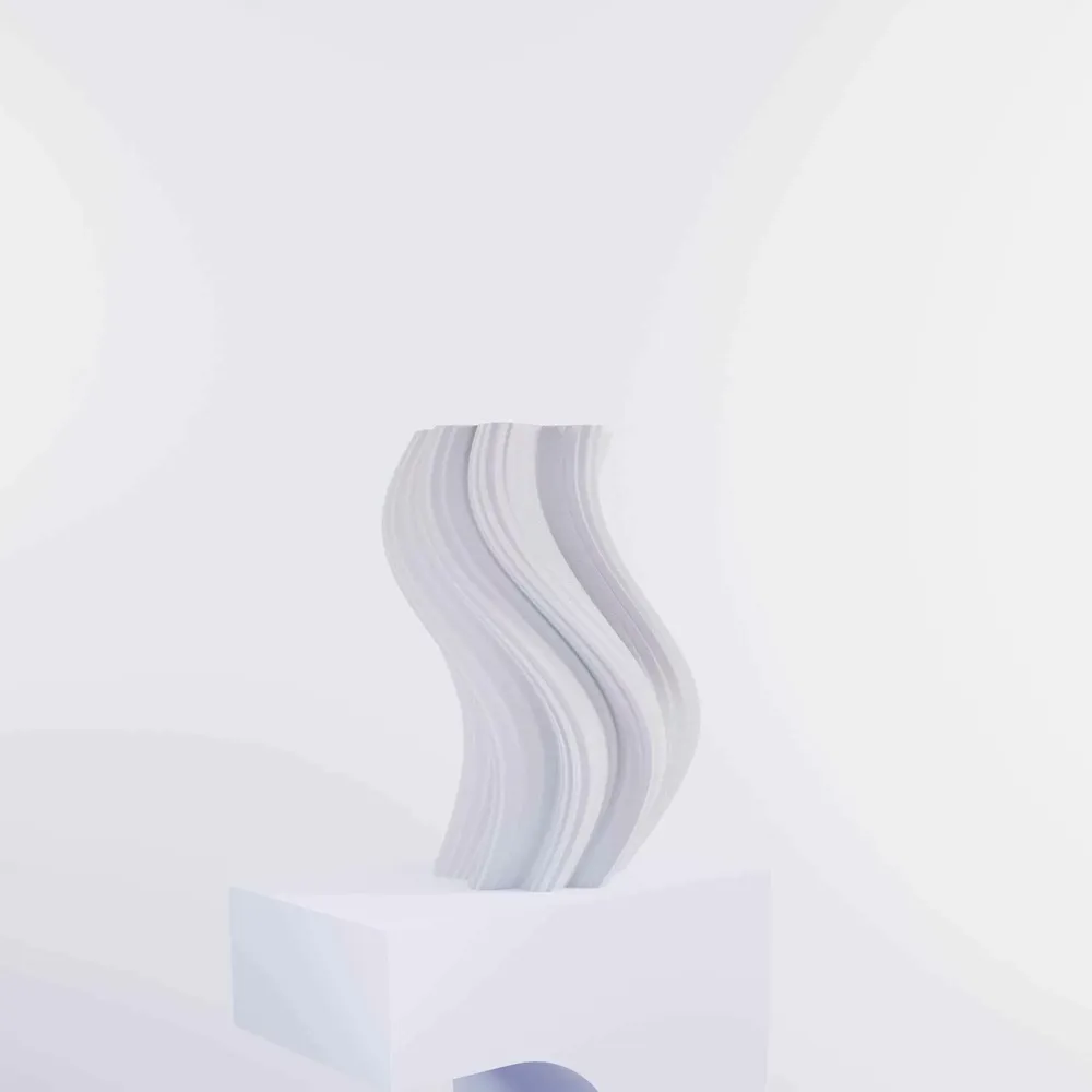 Office design and planning - Vase "Heat Wave" - AURA 3D