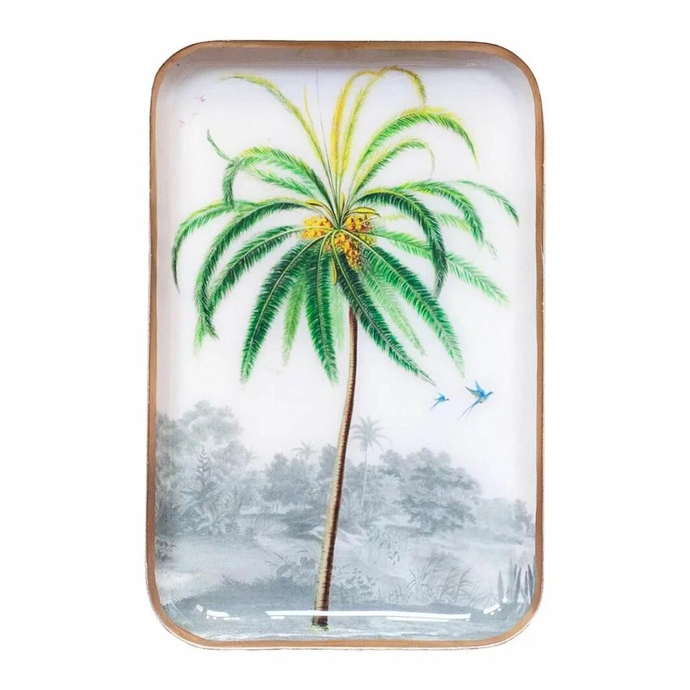 Trays - Enamelled coconut tray - PARADISIO IMAGINARIUM
