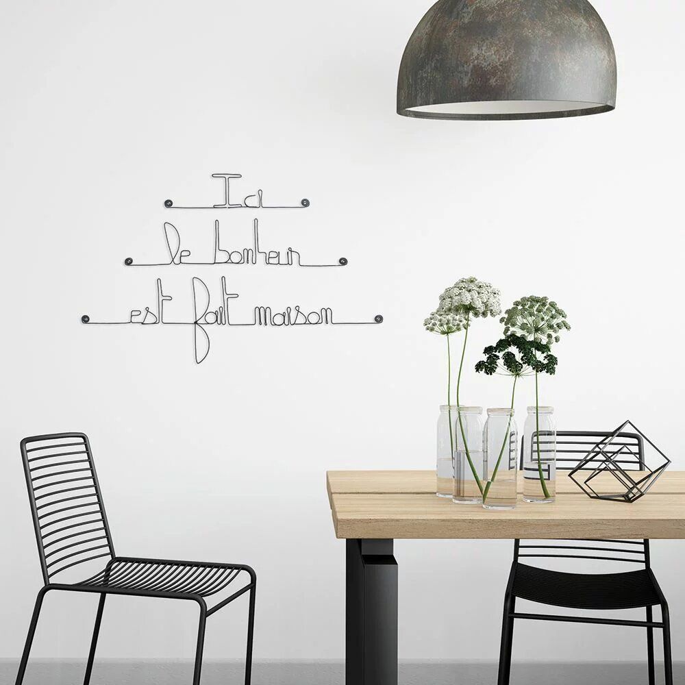 Autres décorations murales - Citation Décoration Murale Métal "Ici le bonheur est fait maison" - BIJOUX DE MUR