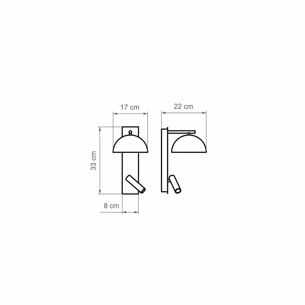 Appliques - ABSIS applique murale avec lecteur verticale - LUXCAMBRA