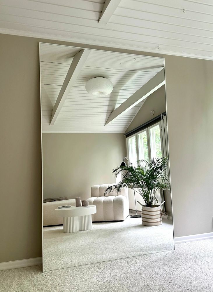Mirrors - Extra Large Full Length Mirror With White Frame (110x210cm) - SCANDINAVIAN GLASSFACTORY