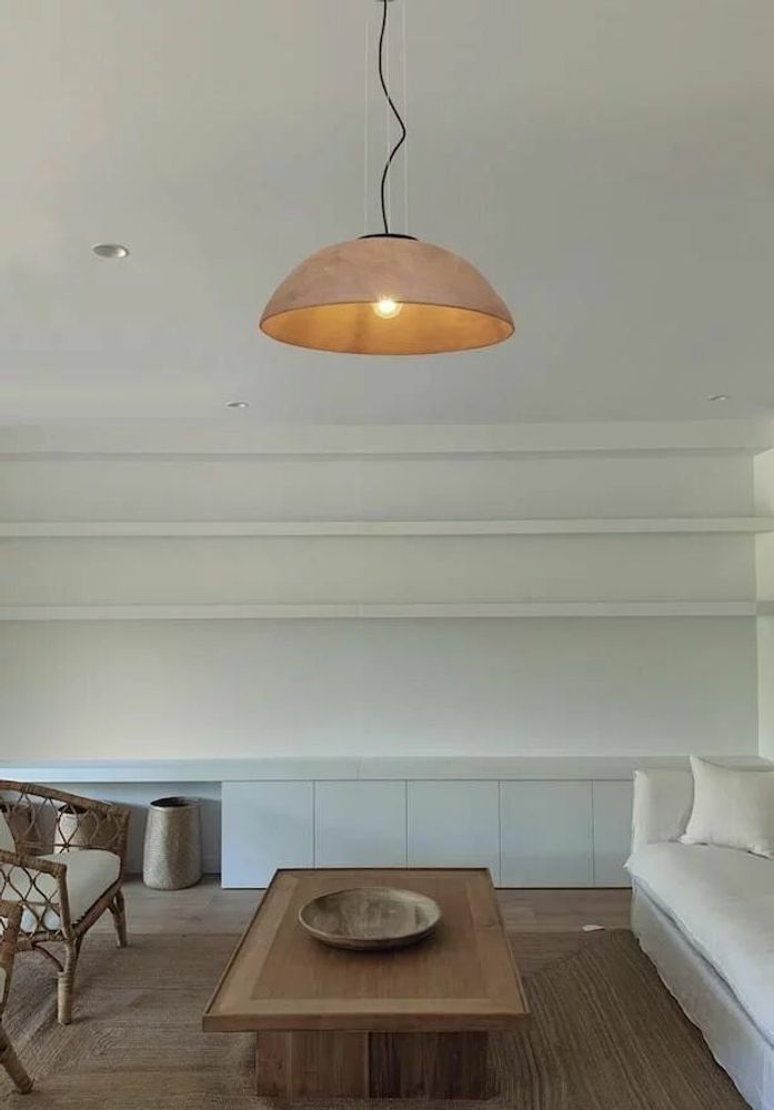 Suspensions - ABSIS suspension avec abat-jour en terracotta XL - LUXCAMBRA