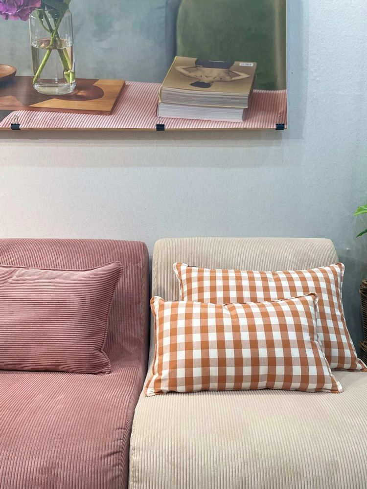 Fabric cushions - Vichy plaid cushion - MAISON JEUDI