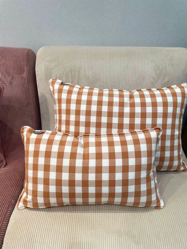 Fabric cushions - Vichy plaid cushion - MAISON JEUDI