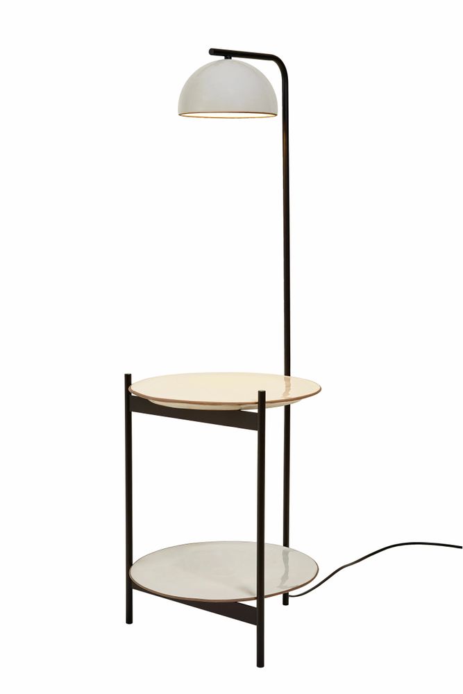 Lampadaires - ABSIS lampadaire avec un seul plateau en terracotta ou blanc émaillé - LUXCAMBRA