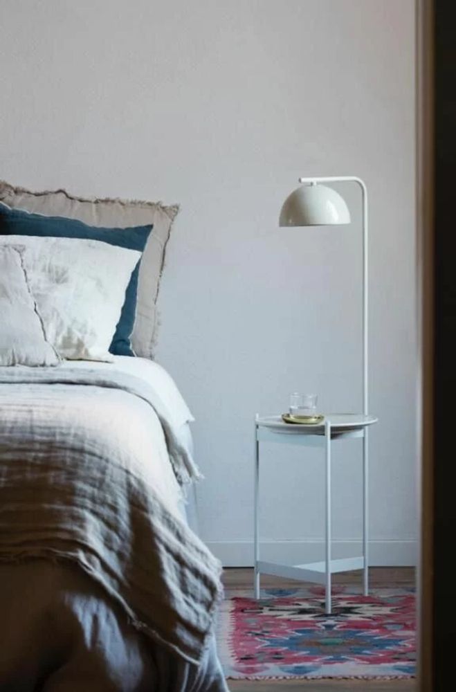 Lampadaires - ABSIS lampadaire avec un seul plateau en terracotta ou blanc émaillé - LUXCAMBRA