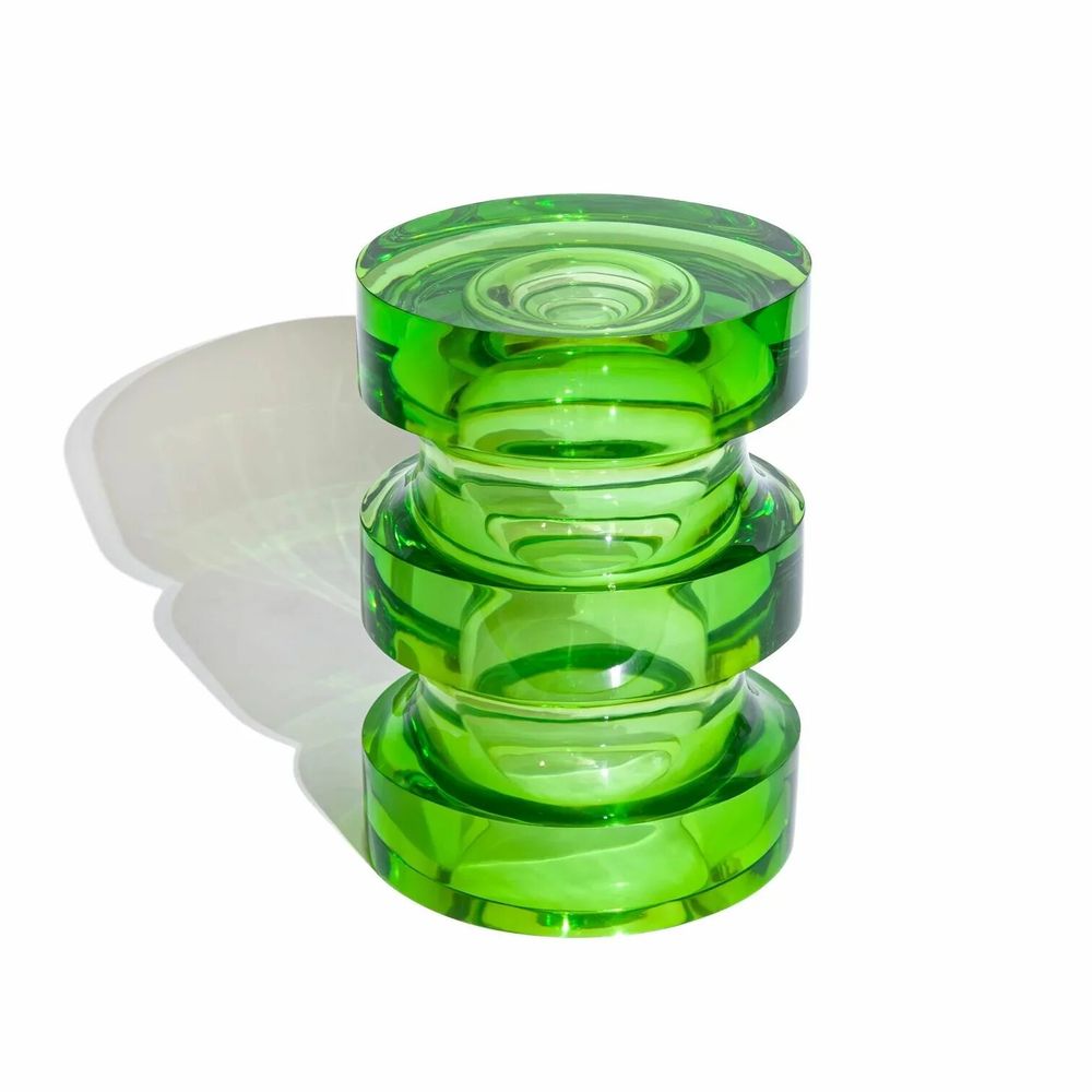 Stools - Echo III Slender Side Table in Green Polyurethane Resin - TULESTE FACTORY
