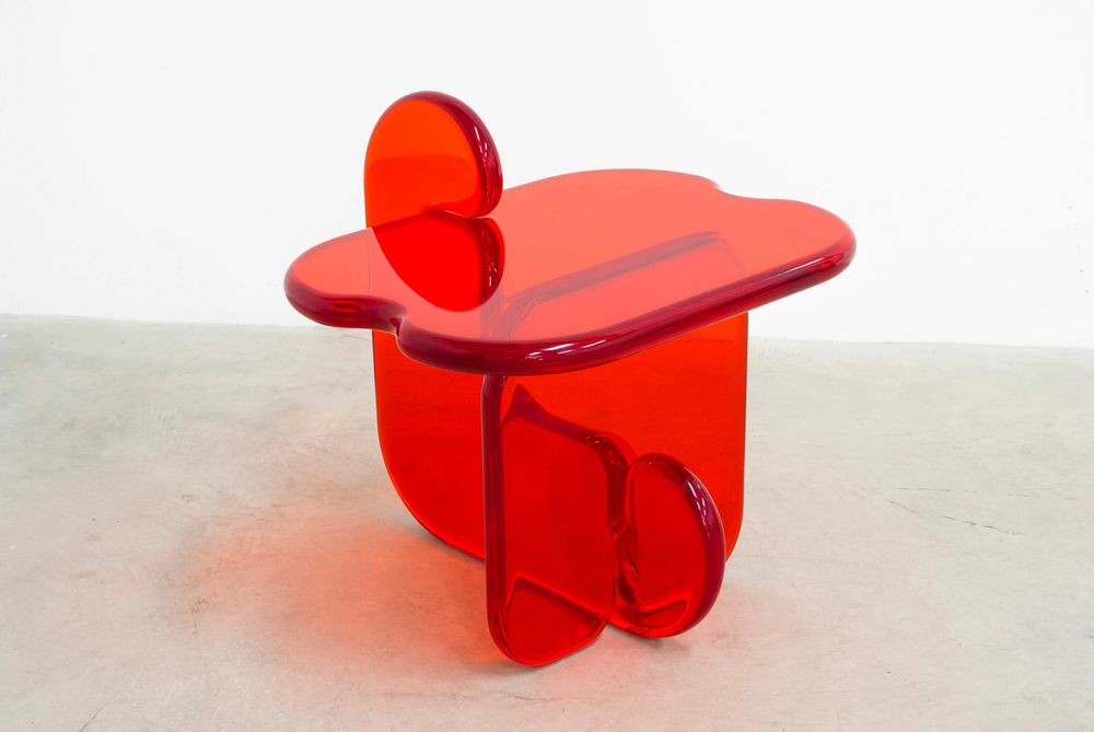 Autres tables  - Table d'appoint PLUMP en résine polyuréthane rouge - TULESTE FACTORY