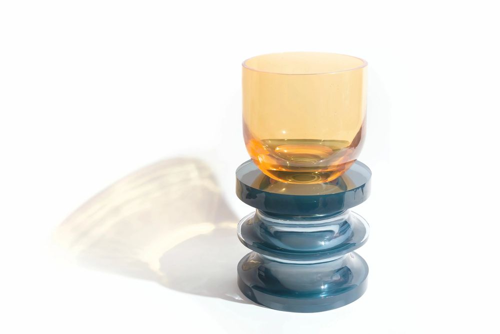 Autres tables  - Table d'appoint 'Echo III' en résine polyuréthane bleu clair - TULESTE FACTORY