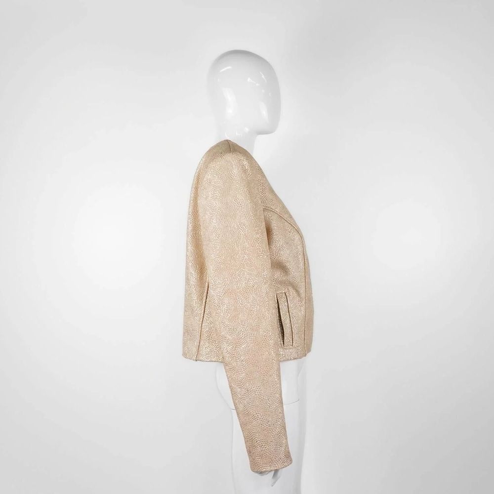 Prêt-à-porter - Blazers LIBRA PREMIUM Feuilles dorées beiges - Feuilles dorées beiges - hauteur : 53,50 ; largeur : 42,00 ; durée : 68,00 - MONYER