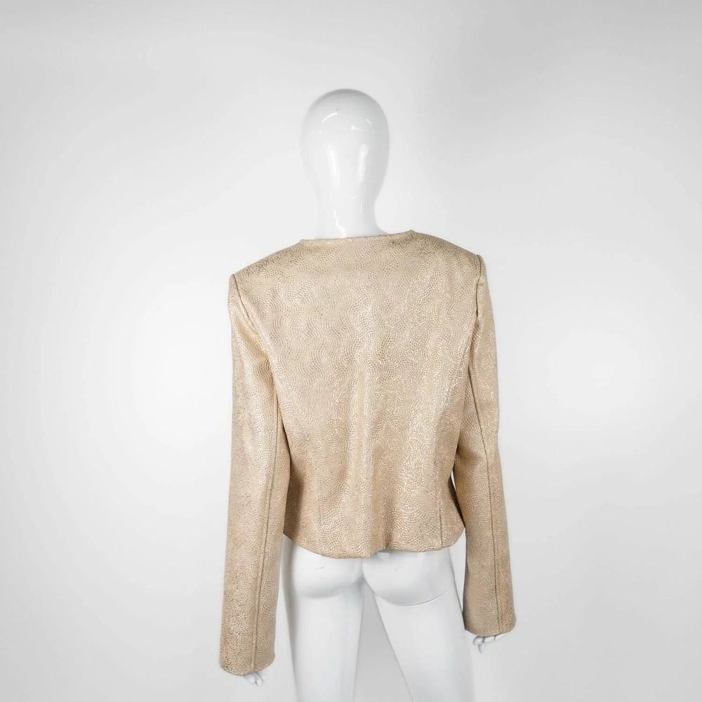 Prêt-à-porter - Blazers LIBRA PREMIUM Feuilles dorées beiges - Feuilles dorées beiges - hauteur : 53,50 ; largeur : 42,00 ; durée : 68,00 - MONYER
