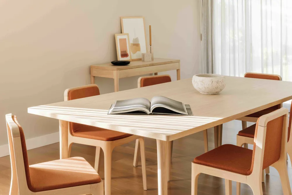 Dining Tables - The Minimalist Modern Cast Table in Ash Wood 160cm x 100cm - MOR