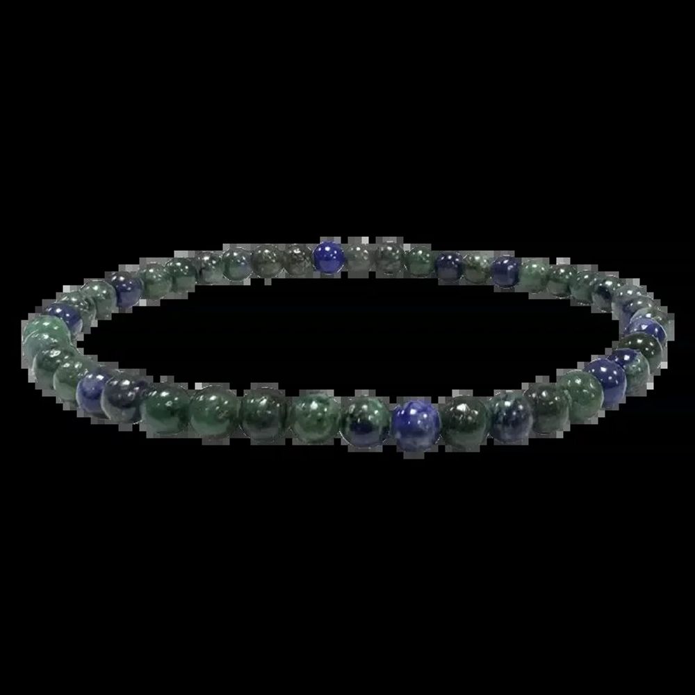 Bracelets - Azurite and Malachite 4mm pearls Bracelet - ARABESK