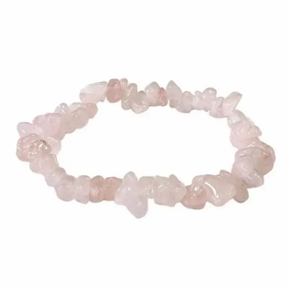 Bracelets - Rose quartz chipstone bracelet 18cm - ARABESK