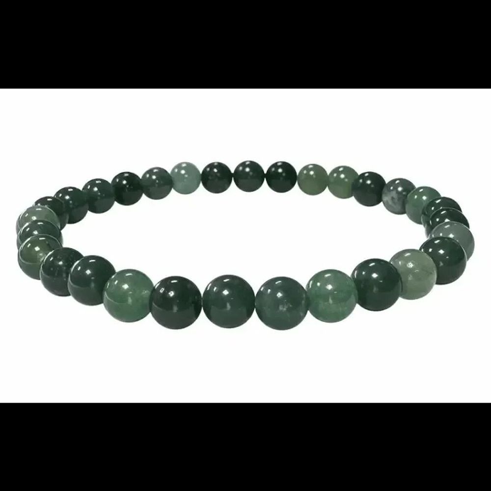 Bracelets - Bracelet Agate Mousse perles 6-7mm - ARABESK