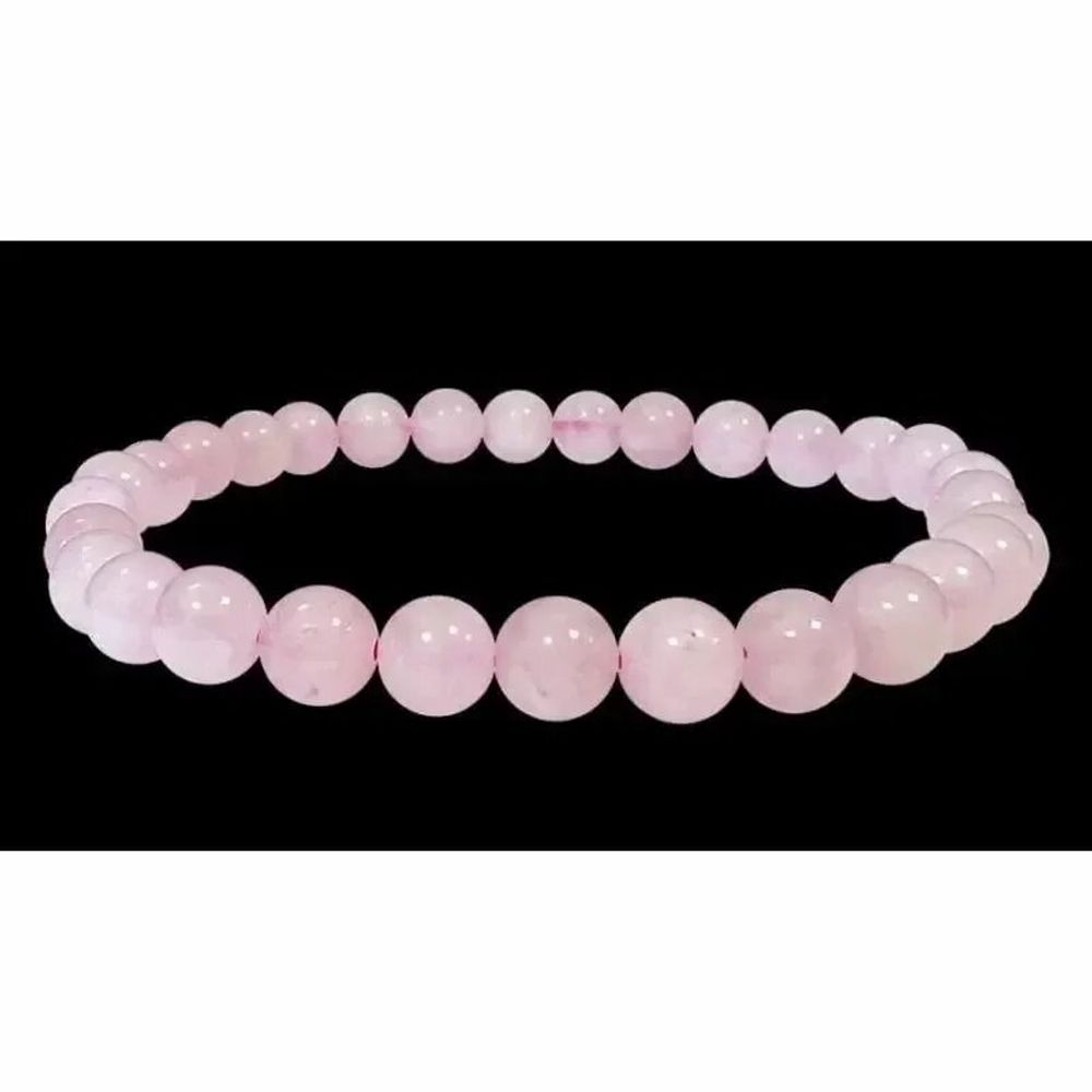 Bracelets - Rose Quartz 6mm pearls bracelet - ARABESK