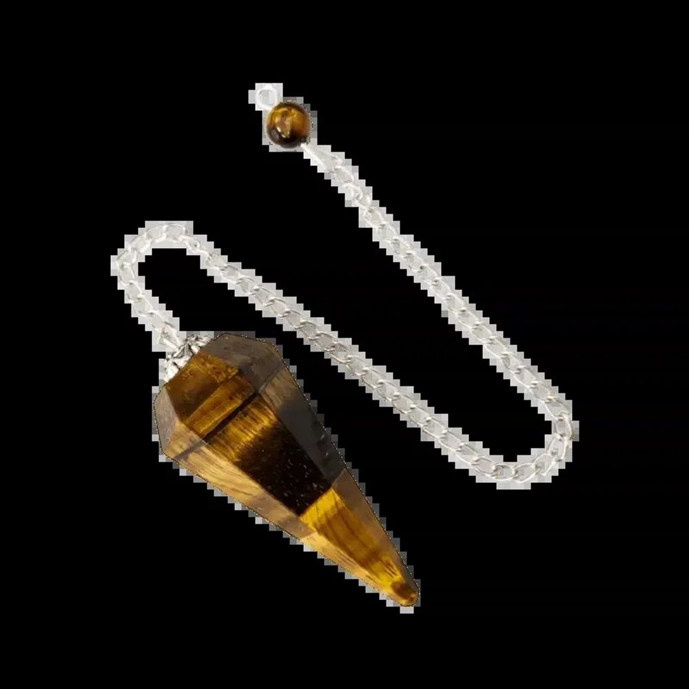 Jewelry - Conical pendulum in Tiger's eye 6 faces - ARABESK