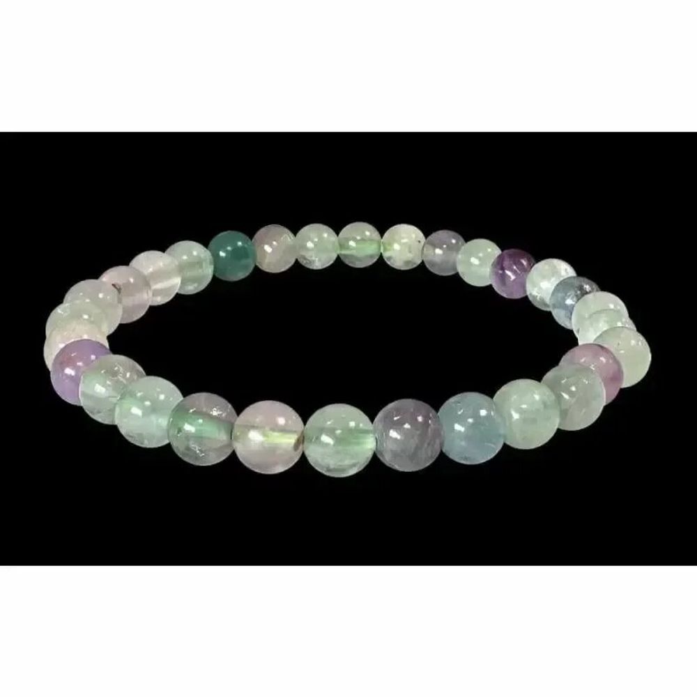 Bracelets - Multicolored Fluorite bracelet beads 6-7mm - ARABESK