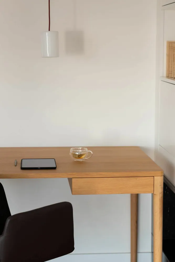 Desks - The Minimalist Modern Front Desk in Ash 120cm x 60cm - MOR