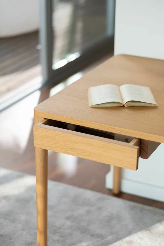 Desks - The Minimalist Modern Front Desk in Ash 120cm x 60cm - MOR