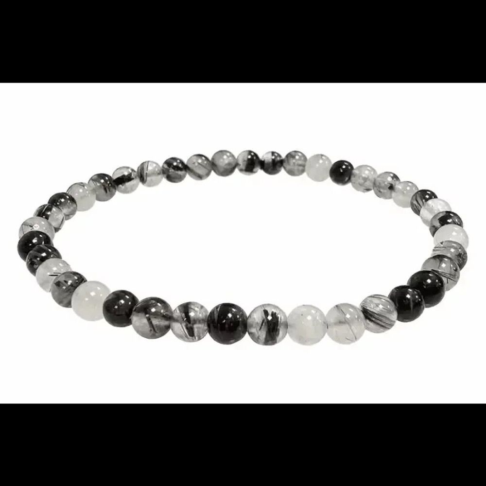 Bracelets - Bracelet Rock crystal Brazil Tourmaline A 4-5mm beads - ARABESK