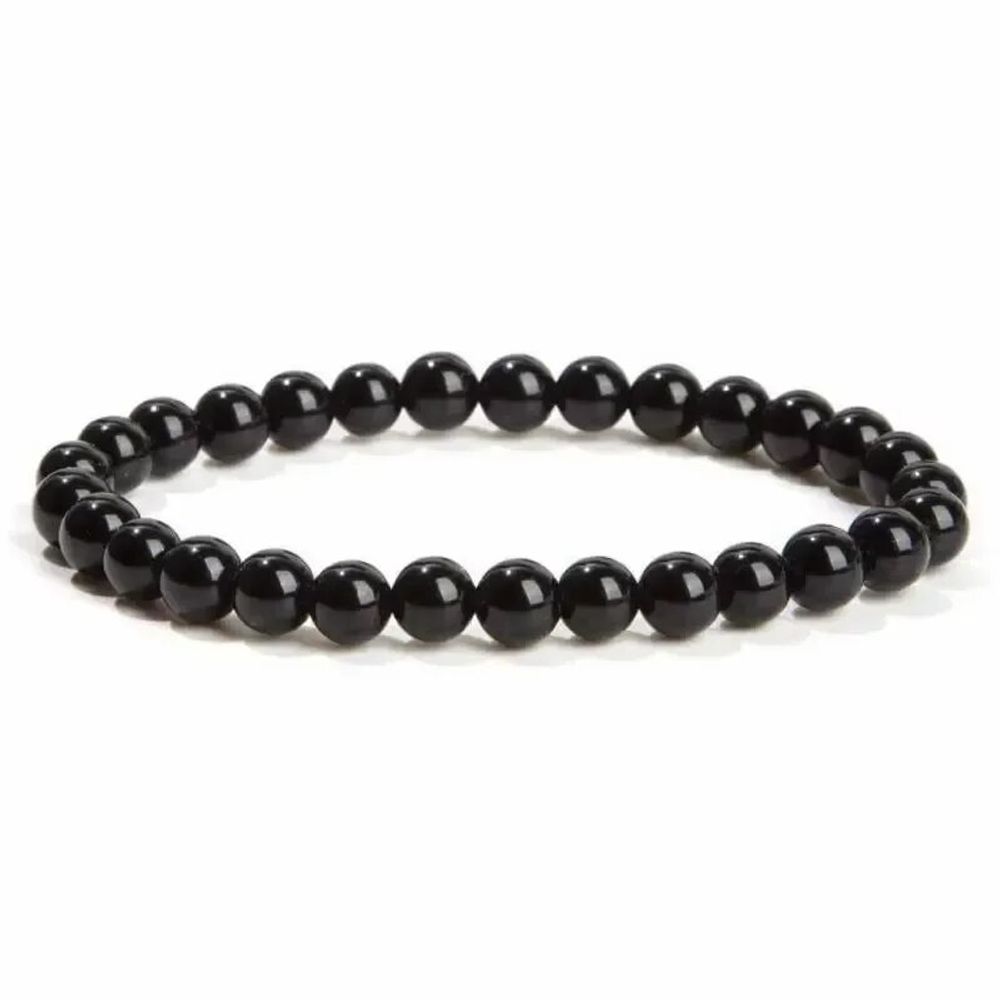 Bracelets - Bracelet perles Obsidienne noire A 6mm - ARABESK