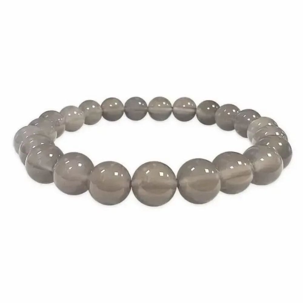 Bracelets - 8mm pearls Grey Agate A bracelet - ARABESK