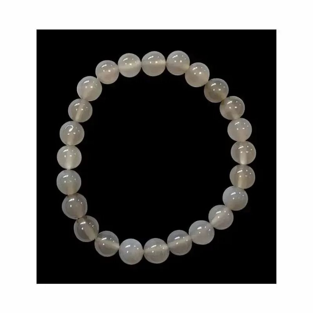 Bracelets - 8mm pearls Grey Agate A bracelet - ARABESK