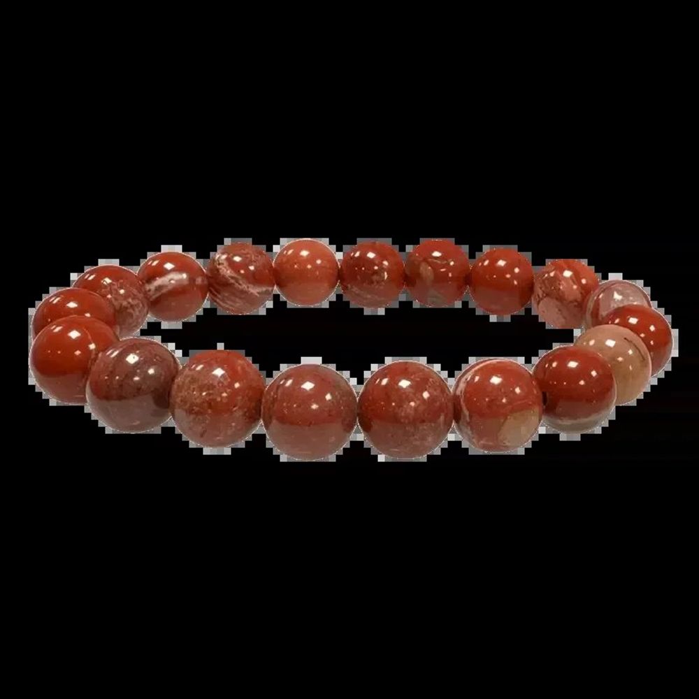 Bracelets - 10mm pearls Red Jasper bracelet - ARABESK