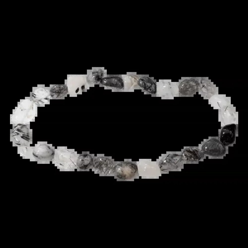Bracelets - A Tourmaline Rock Crystal Bracelet tumbled stones - ARABESK