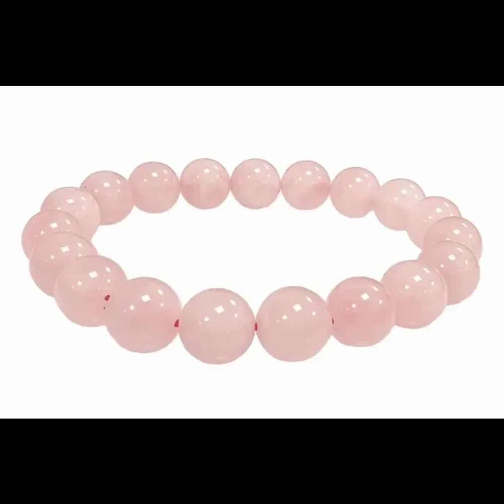 Bracelets - Rose quartz 10mm pearls brace - ARABESK