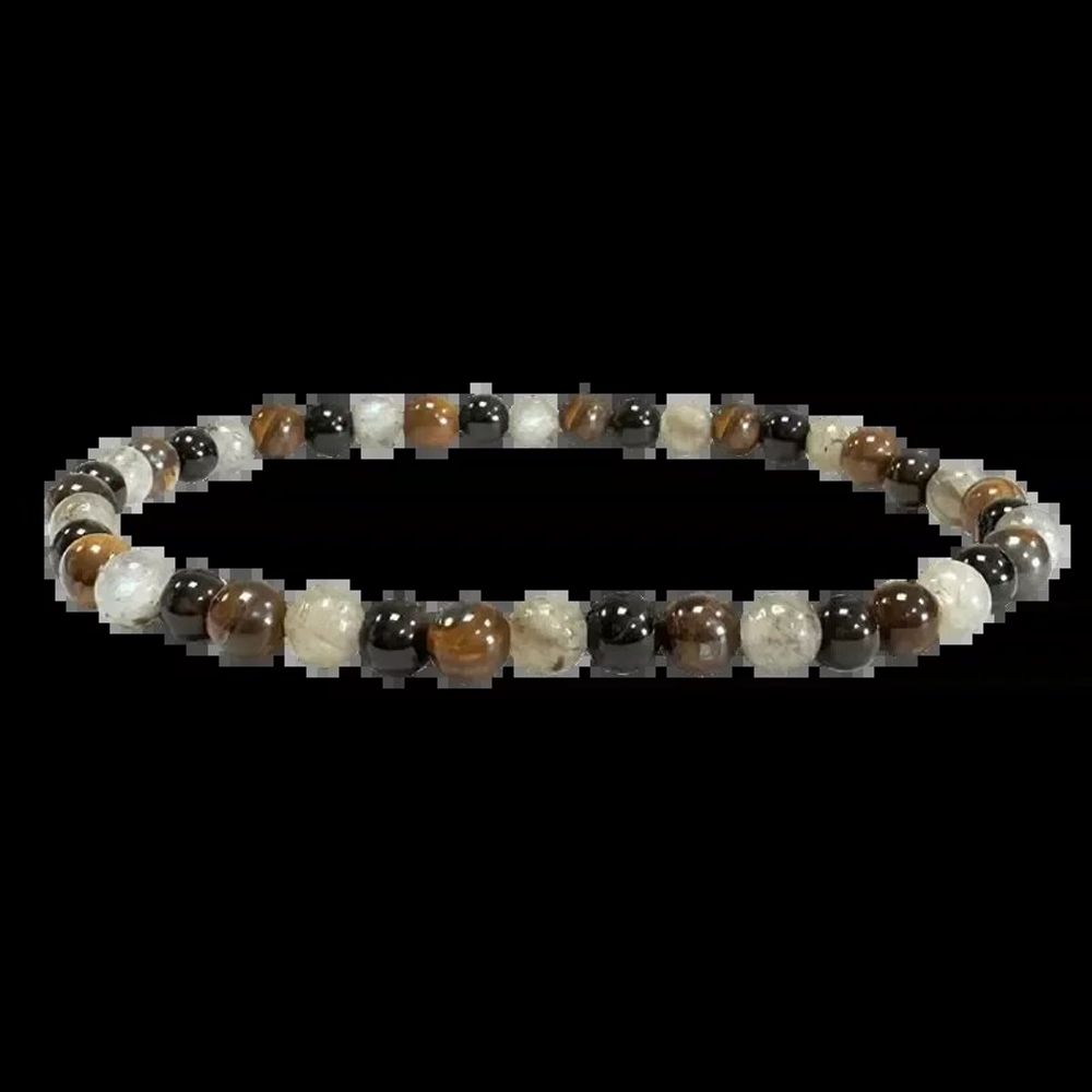 Bracelets - Bracelet Labradorite Oeil de tigre Onyx perles 4mm - ARABESK