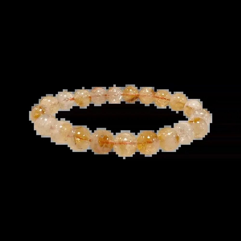 Bracelets - Heated Citrine 8mm pearls bracelet - ARABESK