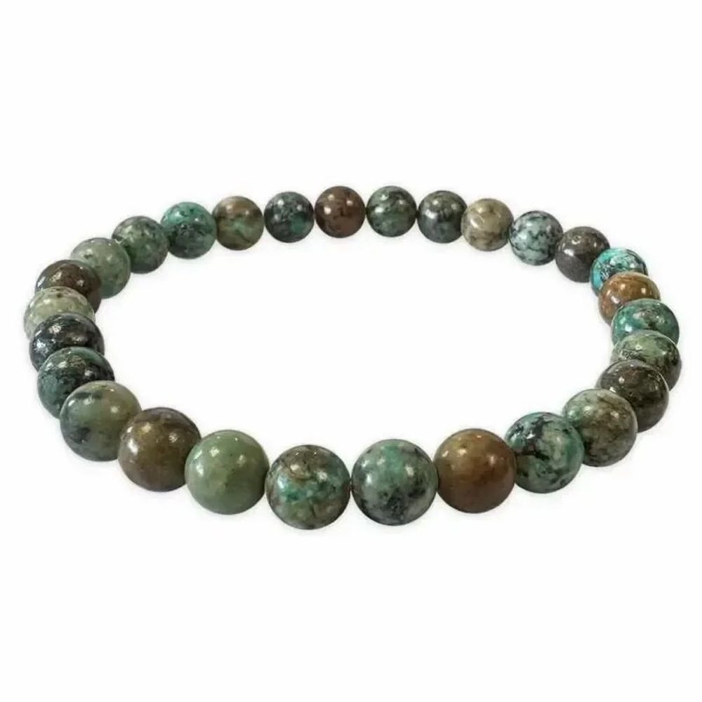 Bracelets - Natural African turquoise 6mm pearls bracelet - ARABESK